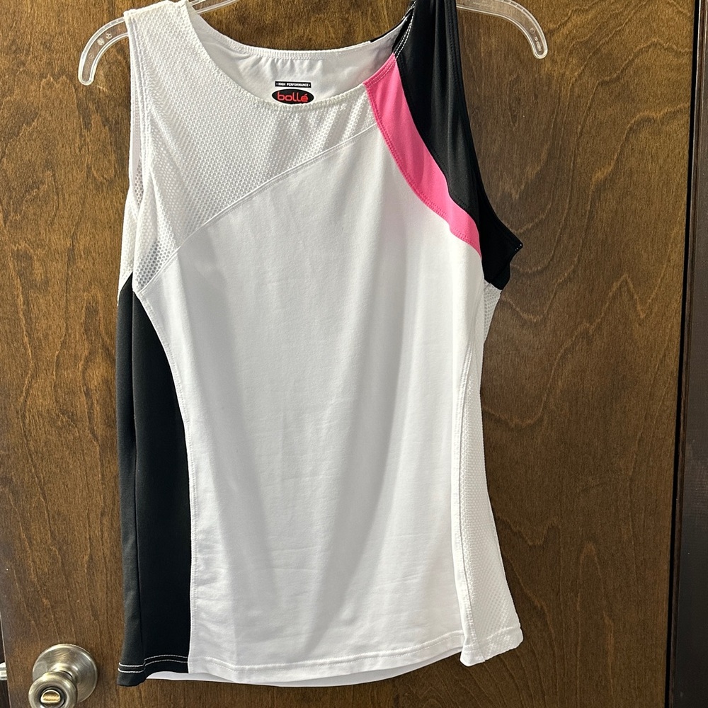 Bolle Women's Tank Top in White, Black, and Pink